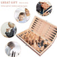 Luoyer 3-In-1 Chess Backgammon Checkers Set 11 Inch Wooden Chess Checkers Board Game With Folding Carrying Case Travel Chess Set For Adults