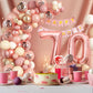 70Th Birthday Decorations For Women,Rose Gold 70Th Birthday Balloon Arch Garland Kit With Happy 70Th Birthday Number 70 Foil Bal