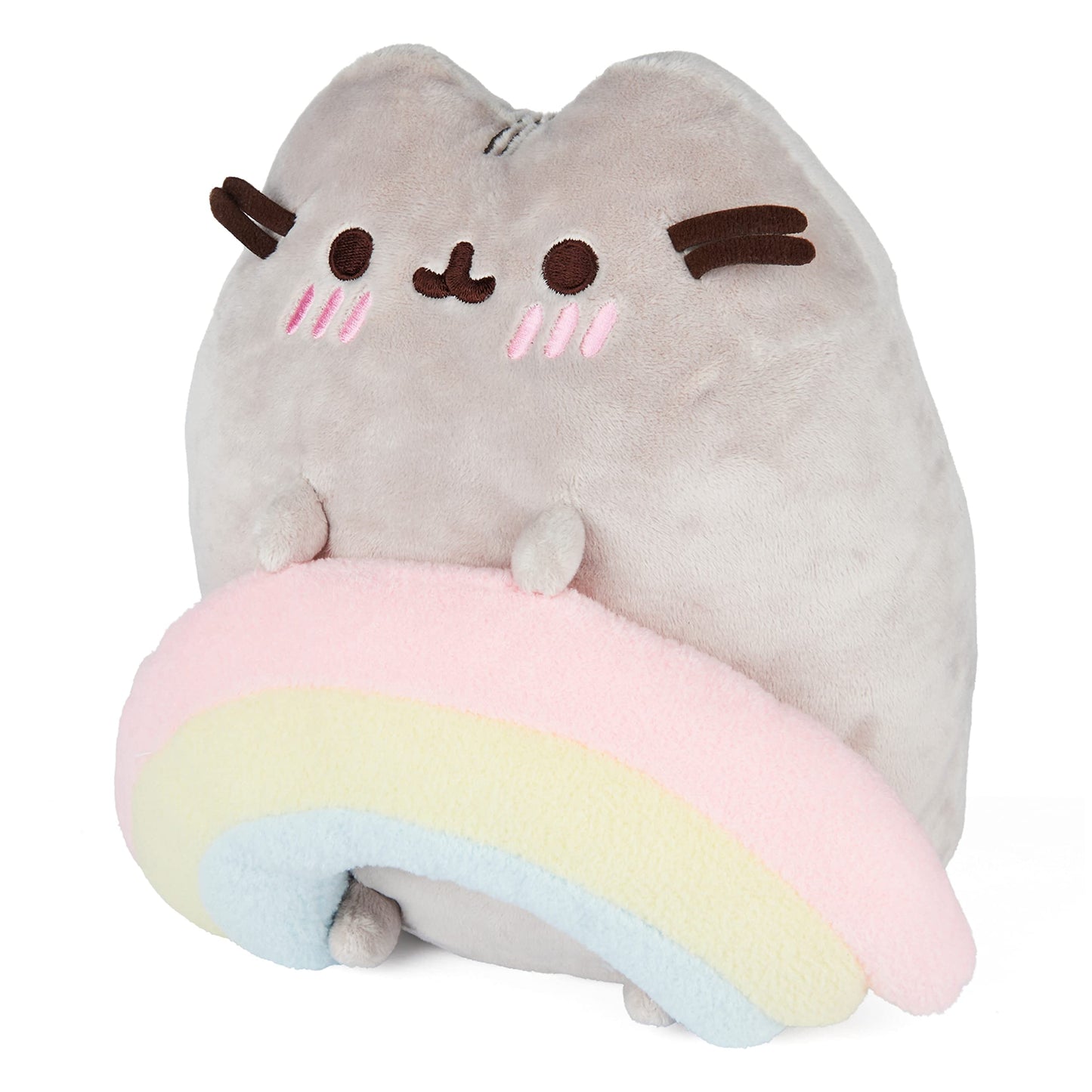 Gund Pusheen With Rainbow Plush, Stuffed Animal For Ages 8 And Up, Gray/Rainbow, 9.5