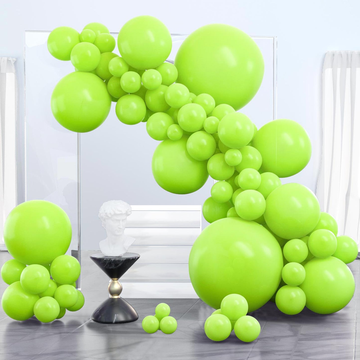 Partywoo Lime Green Balloons, 100 Pcs Green Balloons Different Sizes Pack Of 36 Inch 18 Inch 12 Inch 10 Inch 5 Inch For Balloon Garland As Birthday Decorations, Wedding Decorations, Party Decorations