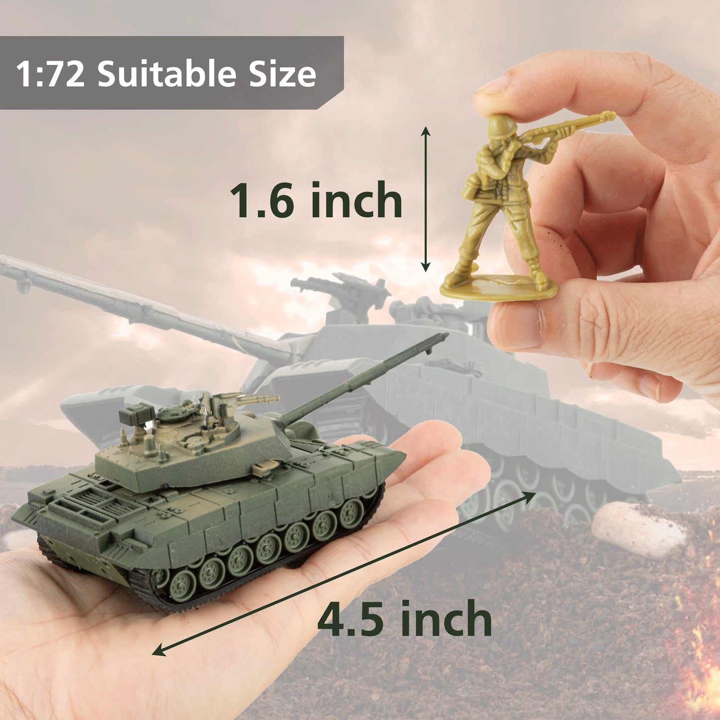 Gresdent Ww2 Army Tank And Army Men Toys Playset,2 China Type98 Mbt Tank Models And 10 Toy Soldiers For Kids Boys