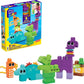 Mega Bloks Fisher-Price Toddler Building Blocks Toy Set, Squeak ‘N Chomps Dinos With 24 Pieces, 4 Buildable Animals, Ages 1+ Years