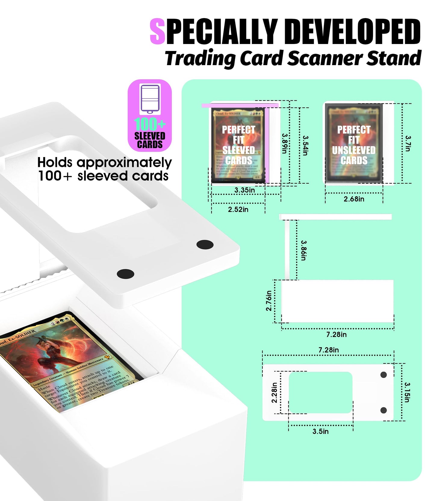 GIBOPOB 2025 Enhanced Trading Card Scanner  MTG Card Scanner Stand  Phone Stand MTG Accessories  Fit for un-Sleeved and Sleeved Cards  Only Available for ManaBox