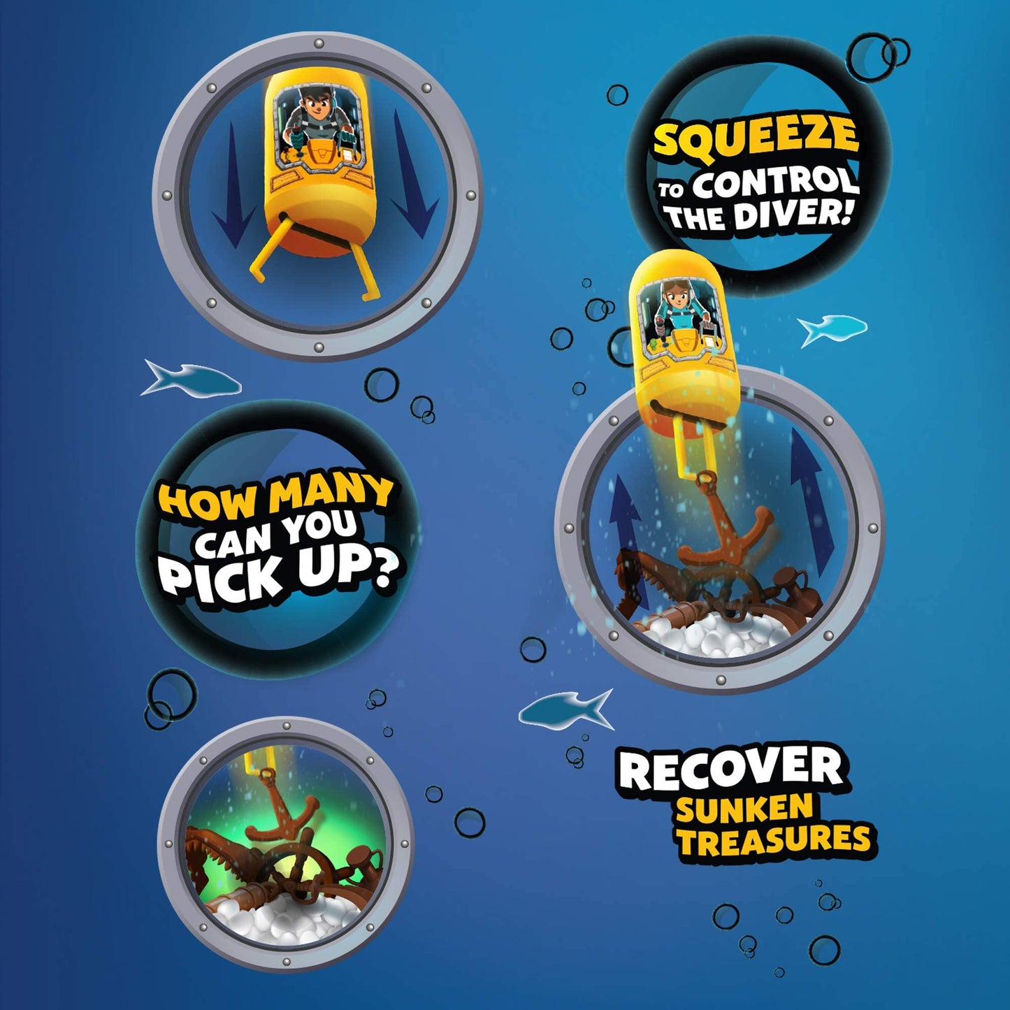 Clawsome! Treasure Diver Retro-Cool Sea Diver Kids Game - Stem Game For Boys And Girls Ages 6 And Up