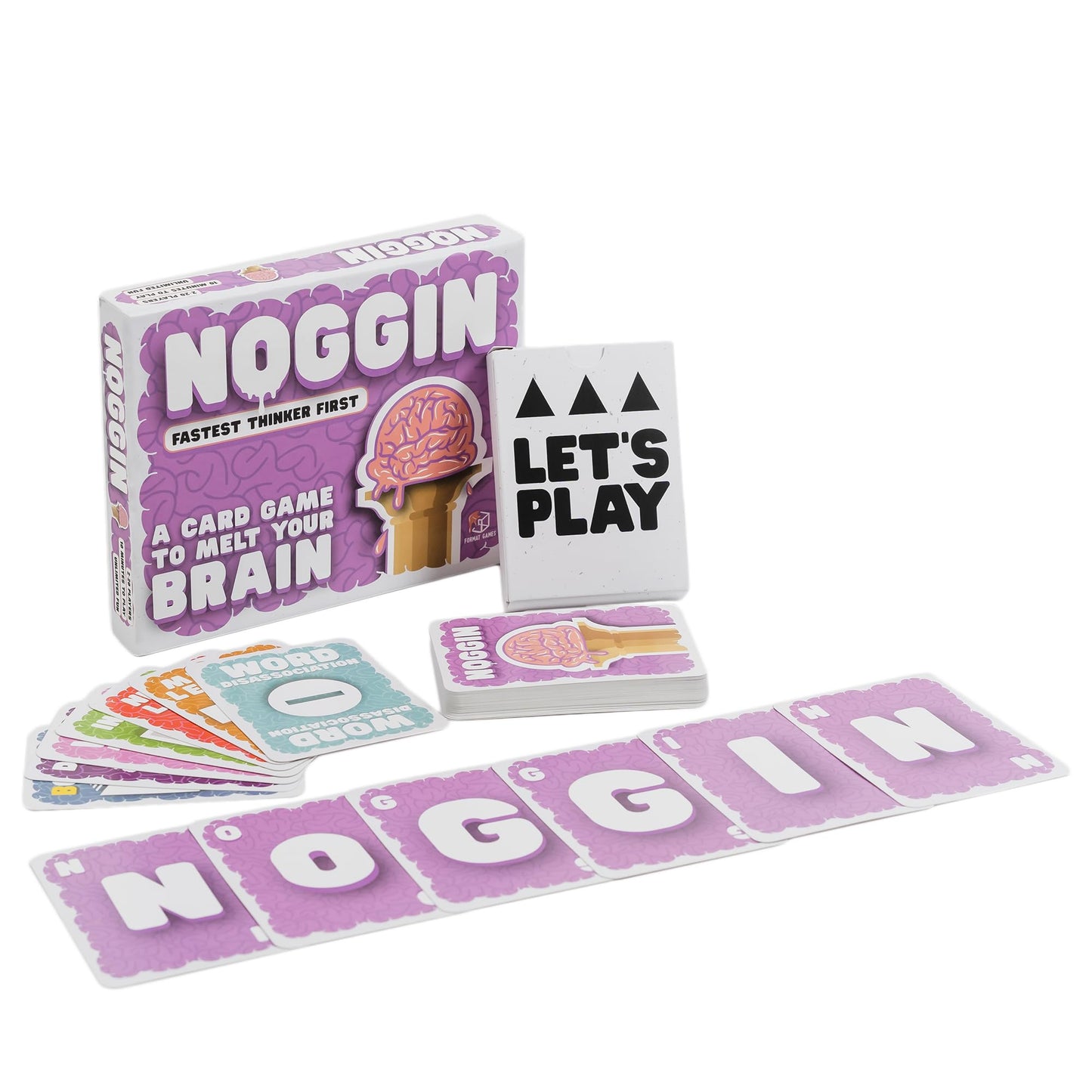 Format Games Noggin Party Game - Fast-Thinking Card Game for 3+ Players, Ages 10+, Multi Color, Model NG0921, Cardboard Material