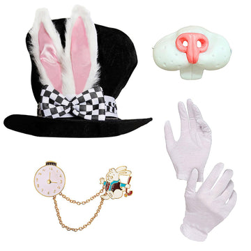 Greetwodes Easter Rabbit Top Hat Velvet Mad Easter Hats with Cute Bunny Ears Wonderland Costume Accessories for Easter Halloween