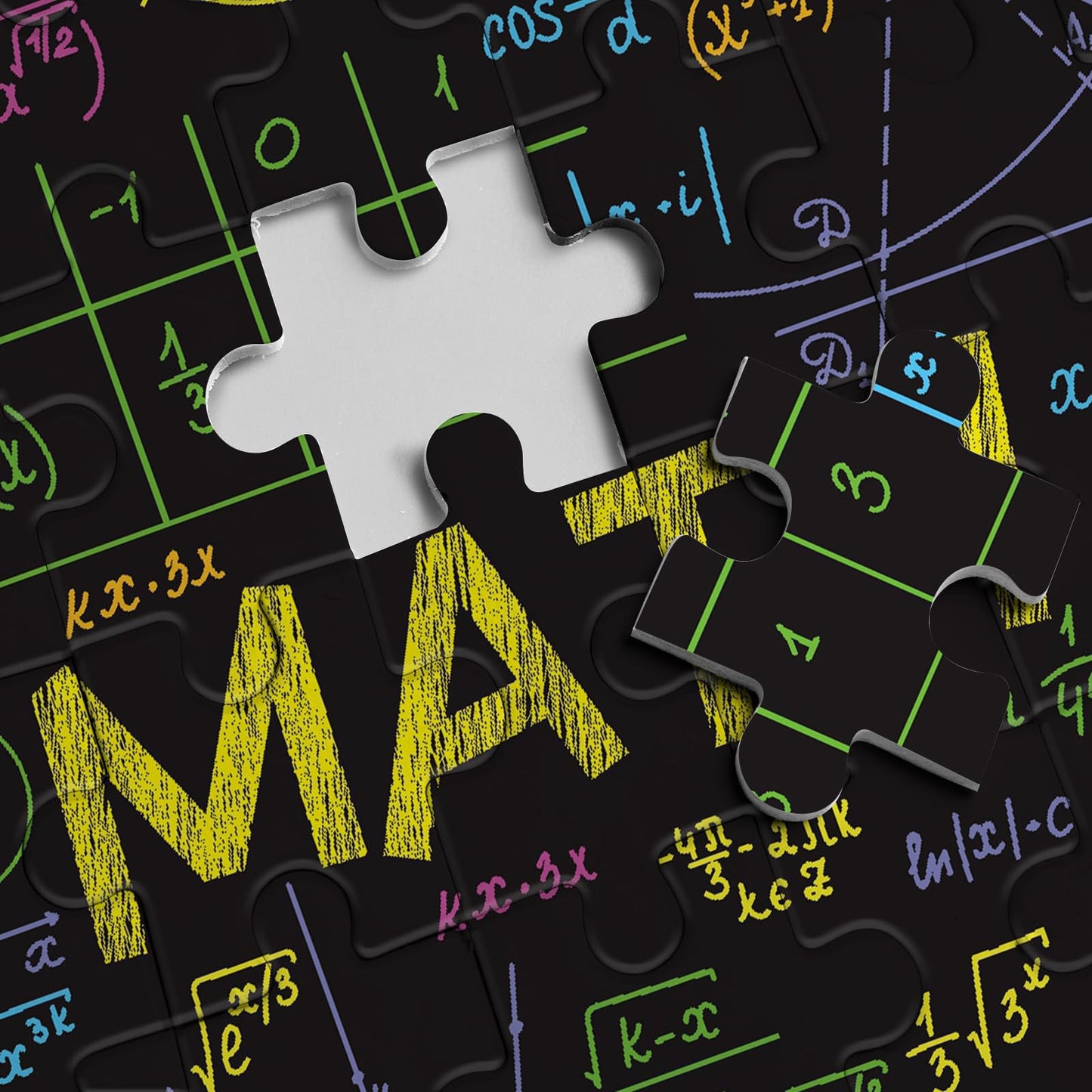 Math Formulas Puzzles 1000 Pieces For Adults, Impossible Difficult Jigsaw Puzzles Neon Art Puzzle, Funny Family Puzzle Collage Challenging Puzzles