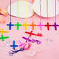 96 Pcs Crystal Cross Necklace Plastic Colored Necklaces Christian Religious Party Favors Christian Toys for Sunday School Prize