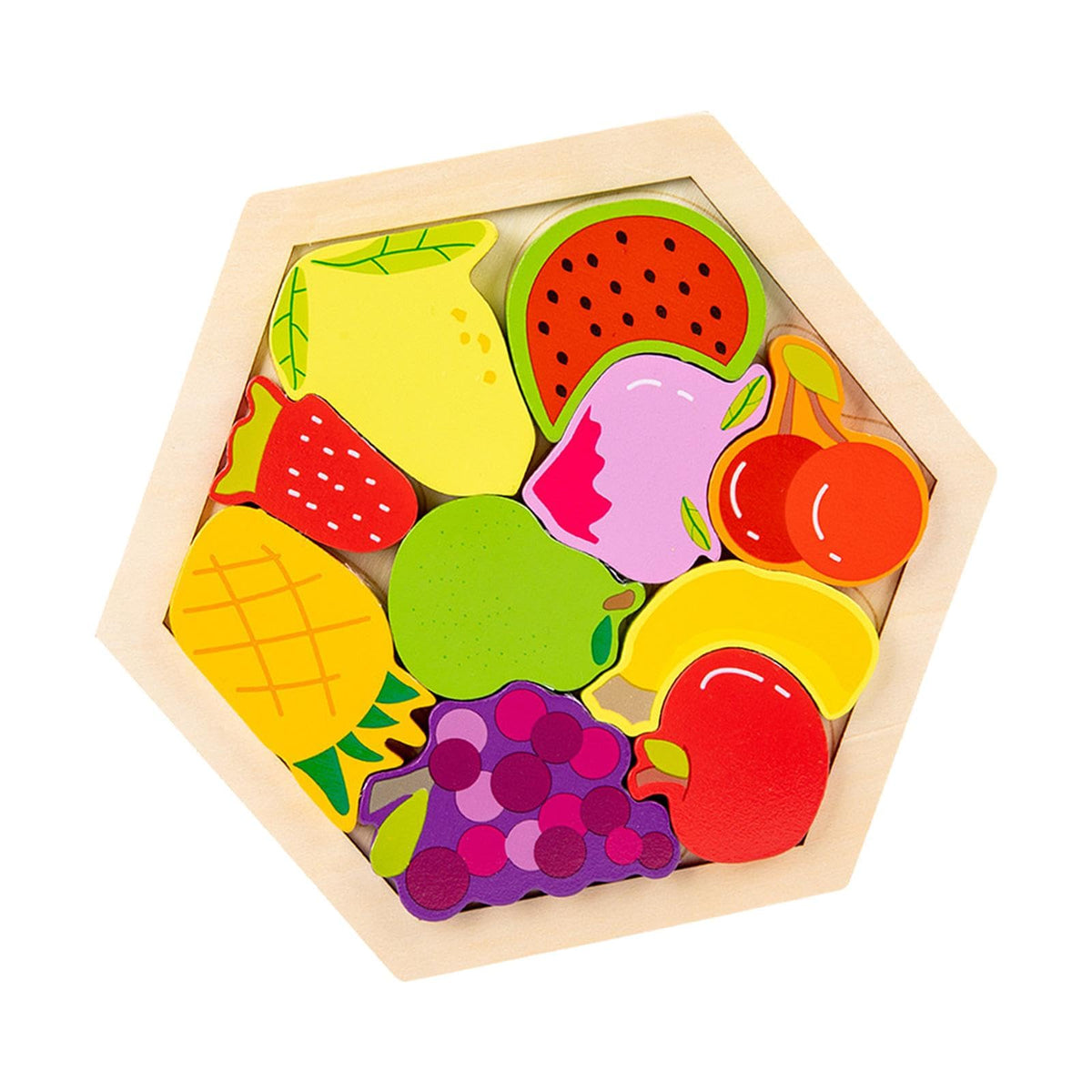 ILSMYSUTRA Wooden Infant Puzzles Cute for Kids Beginner Preschool Educational Activity Pattern C