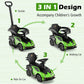 Costzon 3-in-1 Lamborghini Push Car for Toddlers, Green, 34"x15.5"x35.5", Polypropylene, Model GO-FWAM-04802, with