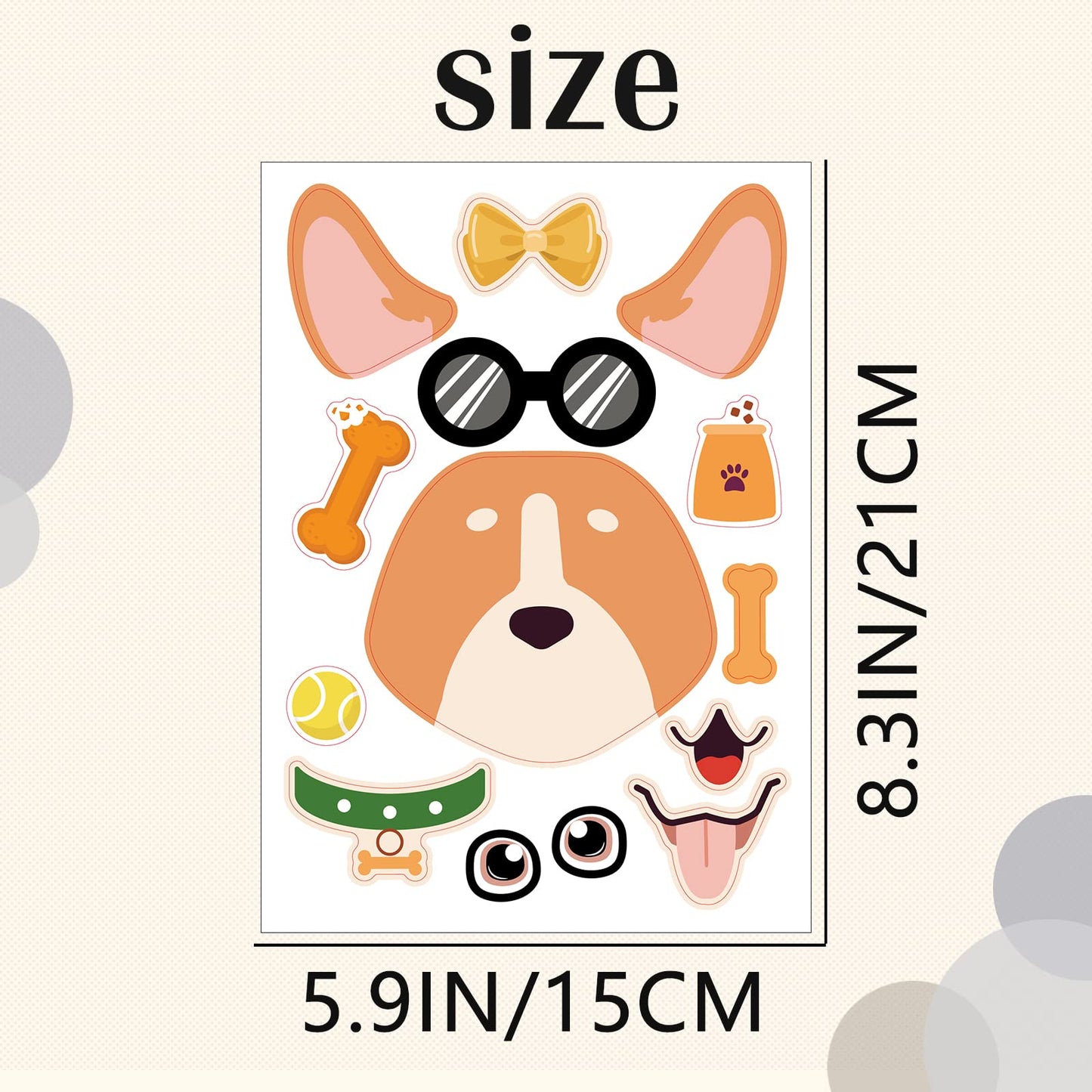 24 Sheets Dog Make A Face Sticker Sheets For Kids Todders Activities, Make Your Own Stickers For Kids Birthday Party Favor Suppl