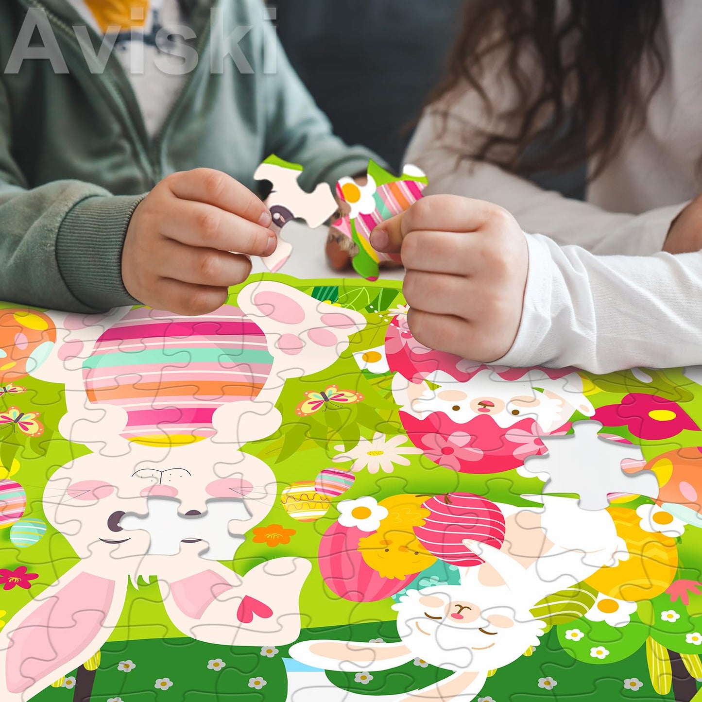 Easter Gifts For Kids, 80 Pieces Large Floor Jigsaw Puzzle Educational Toys For Kids Ages 3-5, 4-6, Easter Basket Stuffers Party