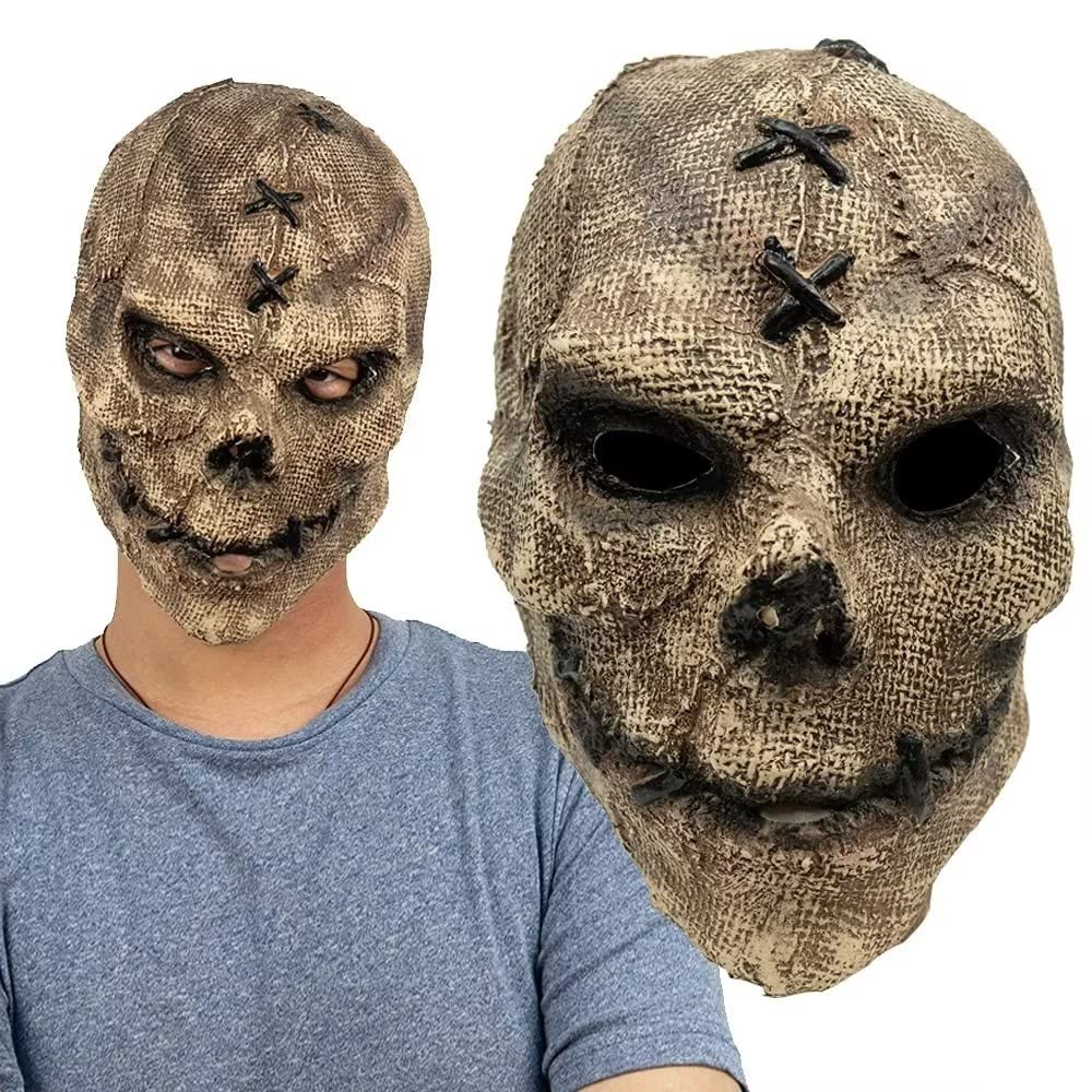 Bulex Scary Skull Mask Horror Ghost Devil Scary Face Creepy Latex Halloween Masquerade Party Cosplay Headgear Prop