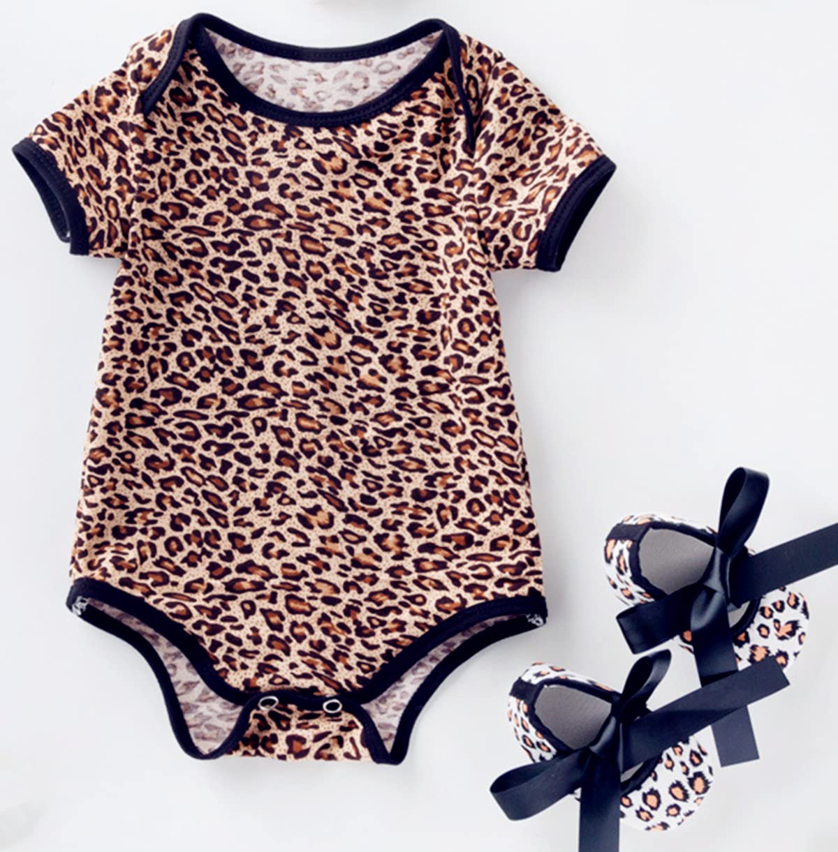 Reborn Baby Doll Leopard Romper Clothes Set For 20-22 Inch Reborns Newborn Girl Dolls Bodysuit Toy