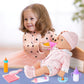 Deao Baby Doll Accessories Bag,20Pcs Baby Feeding Accessories,Clothes,Doll Dog,Soother Dummy - Pretend Play Set For Birthday Gift Christmas(Doll Not Included)