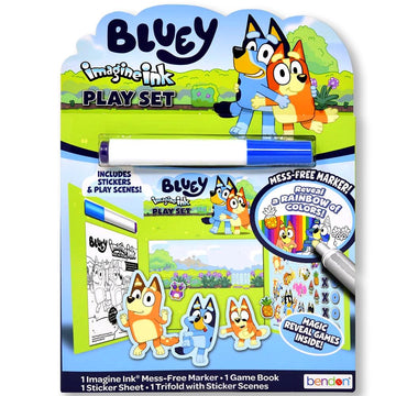 Bluey Imagine Ink Coloring and Stickers Set for Kids Road Trip & Travel Activity Includes Game Book, Sticker Sheet with Sticker