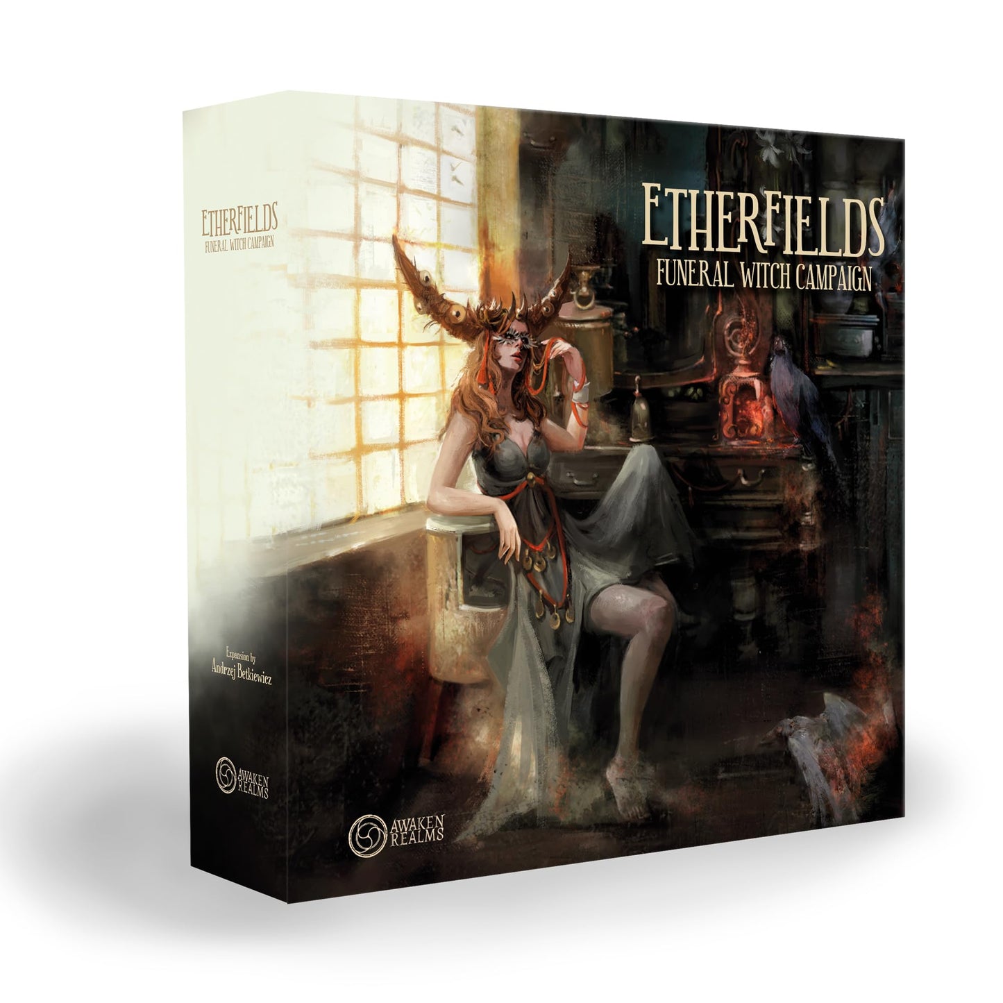 Awaken Realms Etherfields Board Game: Funeral Witch Expansion, Fantasy Strategy, 1-4 Players, Ages 14+, Avg. Playtime 90-180 Min, Multicolor