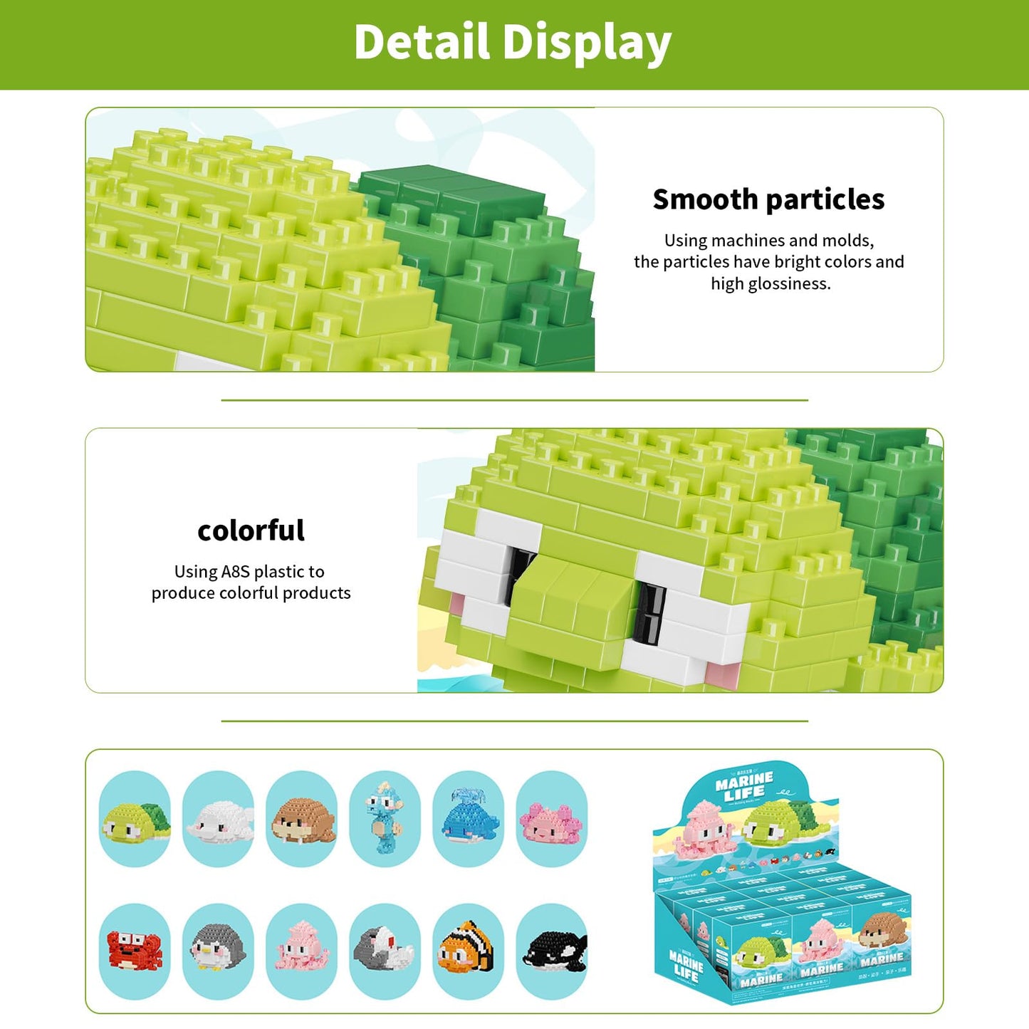 HJPLPXH Small Toy Gift,Party Favors for Kids,12 Boxes Mini Marine Animals Micro Building Blocks Set, Birthday Gift for Kids Ages