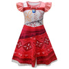 Aovclkid Girls Moana Princess Costume Halloween Party Dress Cosplay Outfits(6 Years,Grey)