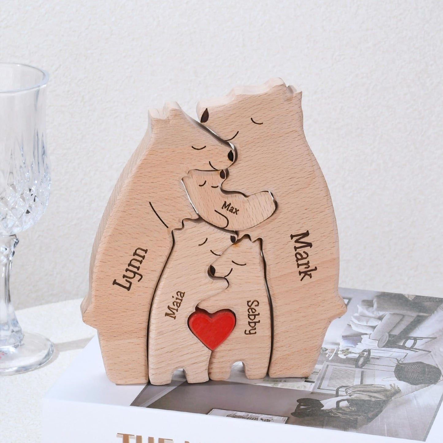 Personalized Wooden Bear Puzzle With 2-8 Names Custom Family Name Puzzle Customized Wooden Puzzle Gifts For Christmas