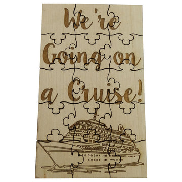 We'Re Going On A Cruise - 15 Piece Basswood Jigsaw Puzzle, 6' X 3.5' Surprise Vacation Reveal