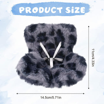 Car Seat for Dolls  Cute Safety Decorative Sofa with Soft Furry Cushion  Air Vent Clip Display Chair Stylish Car Desktop Decor for Blind Box Toys & Collectible Dolls (Blue Gray Leopard)