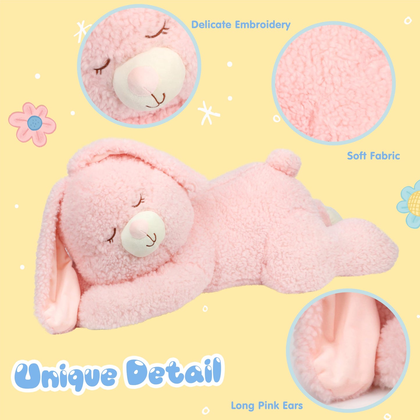 Cudhug Giant 31.5 Pink Bunny Stuffed Animal - Large Soft Plush Rabbit Toy for Kids, Perfect Easter & Birthday Gift