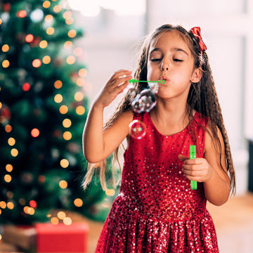 Christmas Party Favors Supplies Goodie Bags Stocking Stuffers Fillers For Kids,Mini Bubbles Wand Toys For Toddlers 32 Pack,Chris