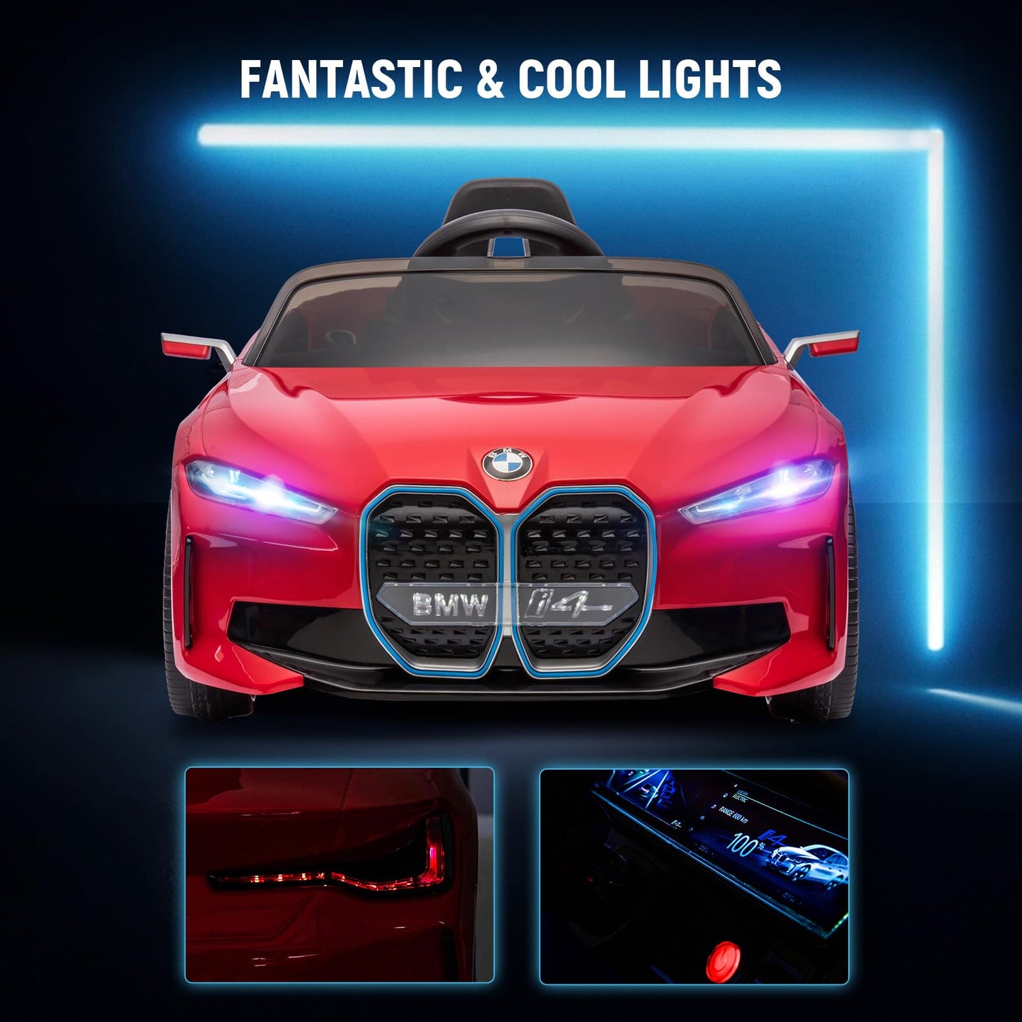 Licensed BMW Ride on Car for Kids by Bopilon 12V 7AH Electric Car for Toddlers 1-3 Power Wheels with Remote Control BMW Kids Car