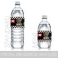 Race Car Birthday Party Water Bottle Labels, Lets Go Racing Racecar Stickers for Water Bottles - 24 Count