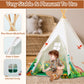Wilhunter Dinosaurs Teepee Tent For Kids With Roar Button & Lights & Mat, Kids Play Tent Gift For Boys & Girls, Kids Tent Toys F
