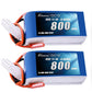 Gens ace 3S 800mAh 11.1V 40C LiPo Battery Pack with JST Plug(2 Pcs)