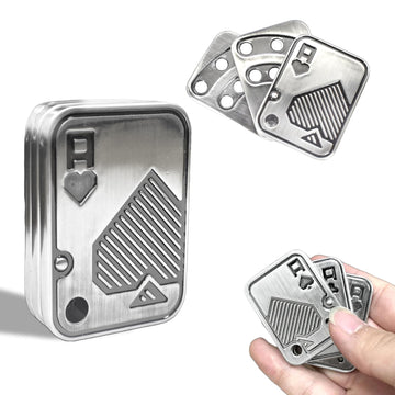 Judixy Fidget Slider, 3 Layer Metal Poker Push Card, Fidget Clicker, Fidget Toys For Adults Teens, Relieve Stress Anxiety Adhd, 