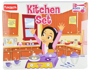 Giggles Funskool Kitchen Set, Colourful Pretend And Play Cooking Set, Language And Social Skills,Role Play, 3 Years & Above, Pre