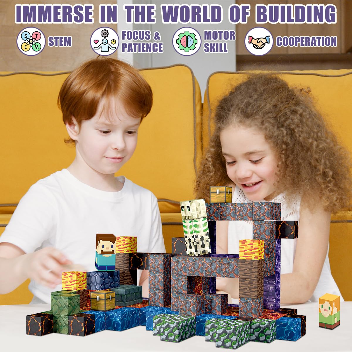 AIDYVOI 213 PCS Magnetic Blocks Building Toys Set decorative replica blade Kids Building Blocks for Toddler Boys Girls 3+  STEM Sensory Magnetic Cubes Christmas Birthday Present Construction Building Toys