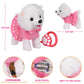 Worwoder Electronic Singing Walking And Barking Plush Dog Toy Interactive Puppy Dog With Remote Control Leash For Kids Toddler Gifts Birthday Girls Boys (White)