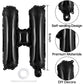 Black Happy Birthday Balloons Banner 16 Inch, Foil Balloons Personalized Name Letters Balloons Sign Birthday Party Decorations F
