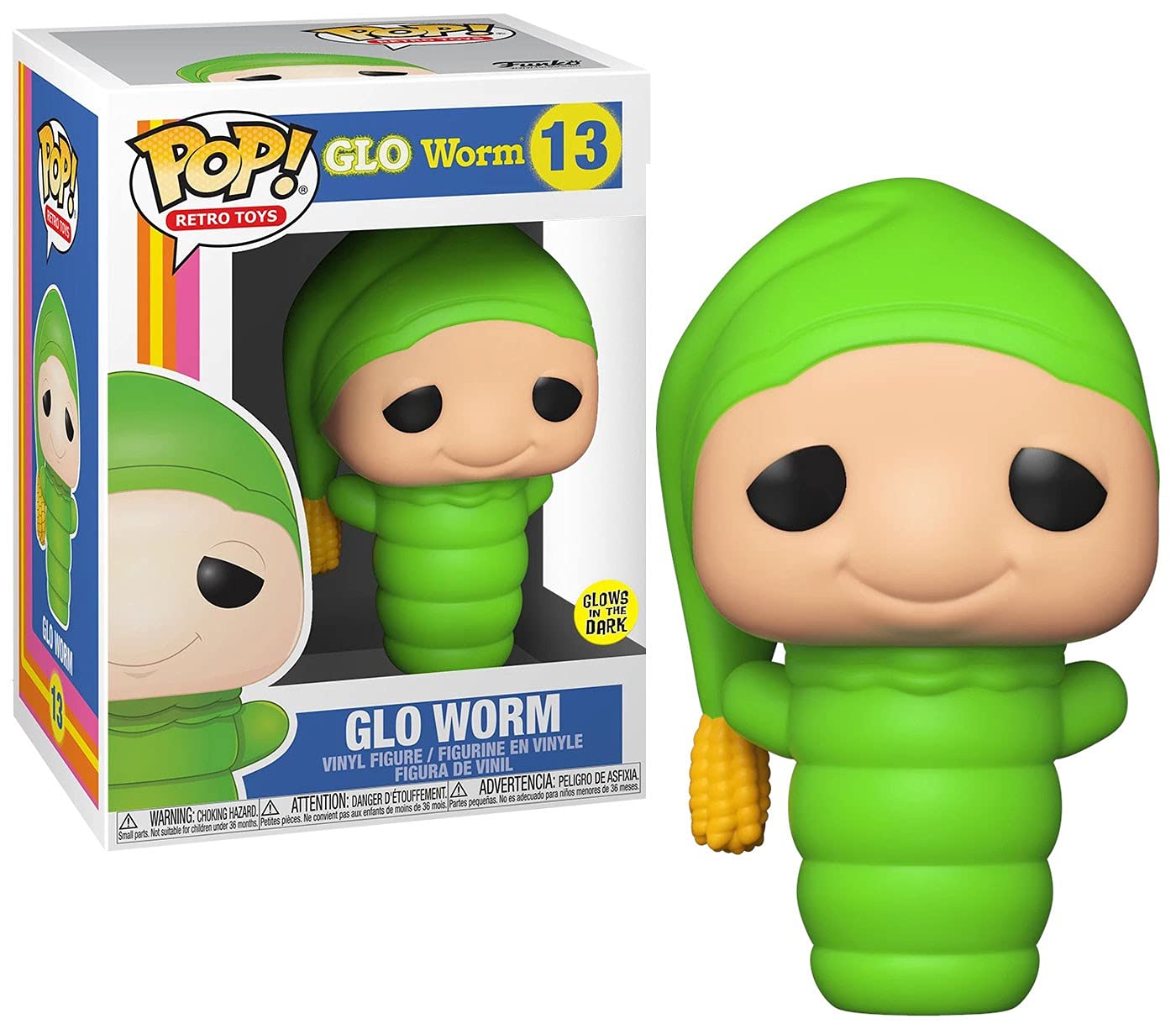 Funko Pop! Glo Worm - Glow in The Dark Retro Toy, Standard Size, Green, Vinyl, Model 51312
