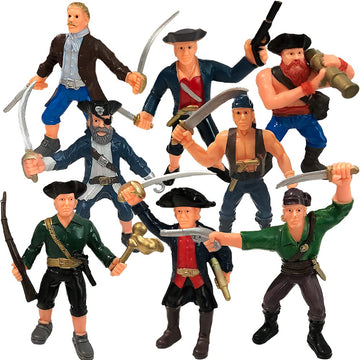 Artcreativity Pirate Action Figure Playset, Set Of 8 Legendary Plastic Figures In Assorted Poses, Cool Pirate Toy Set For Kids, 