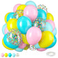 Donut Balloons, Pink Yellow Teal Balloons Pastel Pink Teal Sprinkles Confetti Balloons For Donut Theme Party Cutouts Kids Birthd