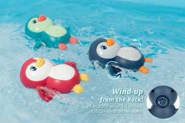 Duckboxx Xx Bath Toys Wind Up Backstroke Swimming Penguins For Kids 18M+ (3Pcs)