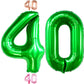 Katchon, Dark Green 40 Balloon Numbers - Giant, 40 Inch | Number 40 Balloons For 40Th Birthday Decorations Green | 40Th Birthday Balloons Green, 40Th Balloons For 40Th Birthday Decorations For Men