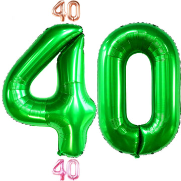 Katchon, Dark Green 40 Balloon Numbers - Giant, 40 Inch | Number 40 Balloons For 40Th Birthday Decorations Green | 40Th Birthday Balloons Green, 40Th Balloons For 40Th Birthday Decorations For Men