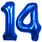 40 Inch Number 14 Balloon Blue Jumbo Giant Big Large Number 14 Foil Mylar Blue Balloons 41Th Birthday Party Anniversary Decorati
