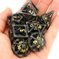 D&D Dice, Hnccesg Metal Dice Set Polyhedral Hollow Role Playing D And D Starter Dice For Rpg Mtg Table Board Games (3D Black)