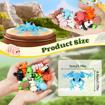 Shuwnd Mini Animals Figures Set,3D Printed Little Animals Articulated Flexible Fidget Toy,Tiny Animals Figurines Exquisite Cute Pet Toy,Miniature Figurines Articulated Flexible Fidget Toy (8Pc)
