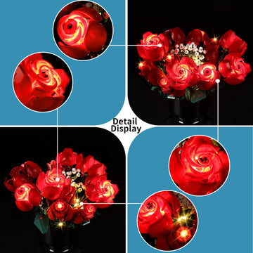 Bricksoul Led Light Kit For Lego Rose Bouquet Set, Flower 10328 Building Set Lego Light Kit, Gift For Valentines Day For Her And
