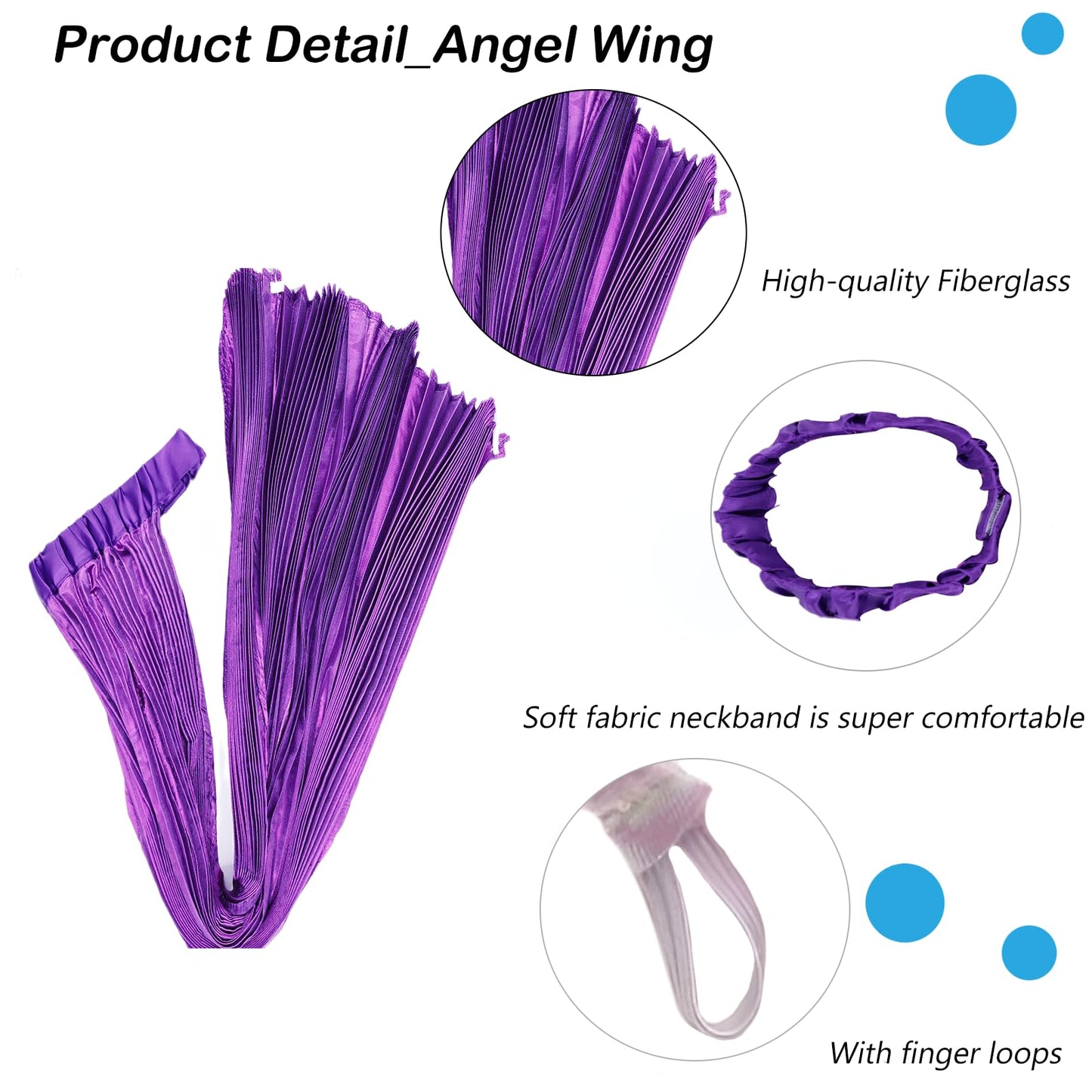 Angel Wings For Kids Children, Polyester Fairy Wings With Finger Loop, Worship Dance Wings, Dance Costume Props(Purple)