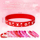 AXBMM 60PCs Valentine Bracelets Rubber Bulk Valentine's Day Heart Silicone Wristband Valentines Day Accessories for Valentines D