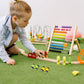 4 Pieces Wooden Car Ramp Race Track Toys for Aged 1 2 3, Christmas Party Present Wooden Car Ramp Racer Mini Cars Play Set Replac